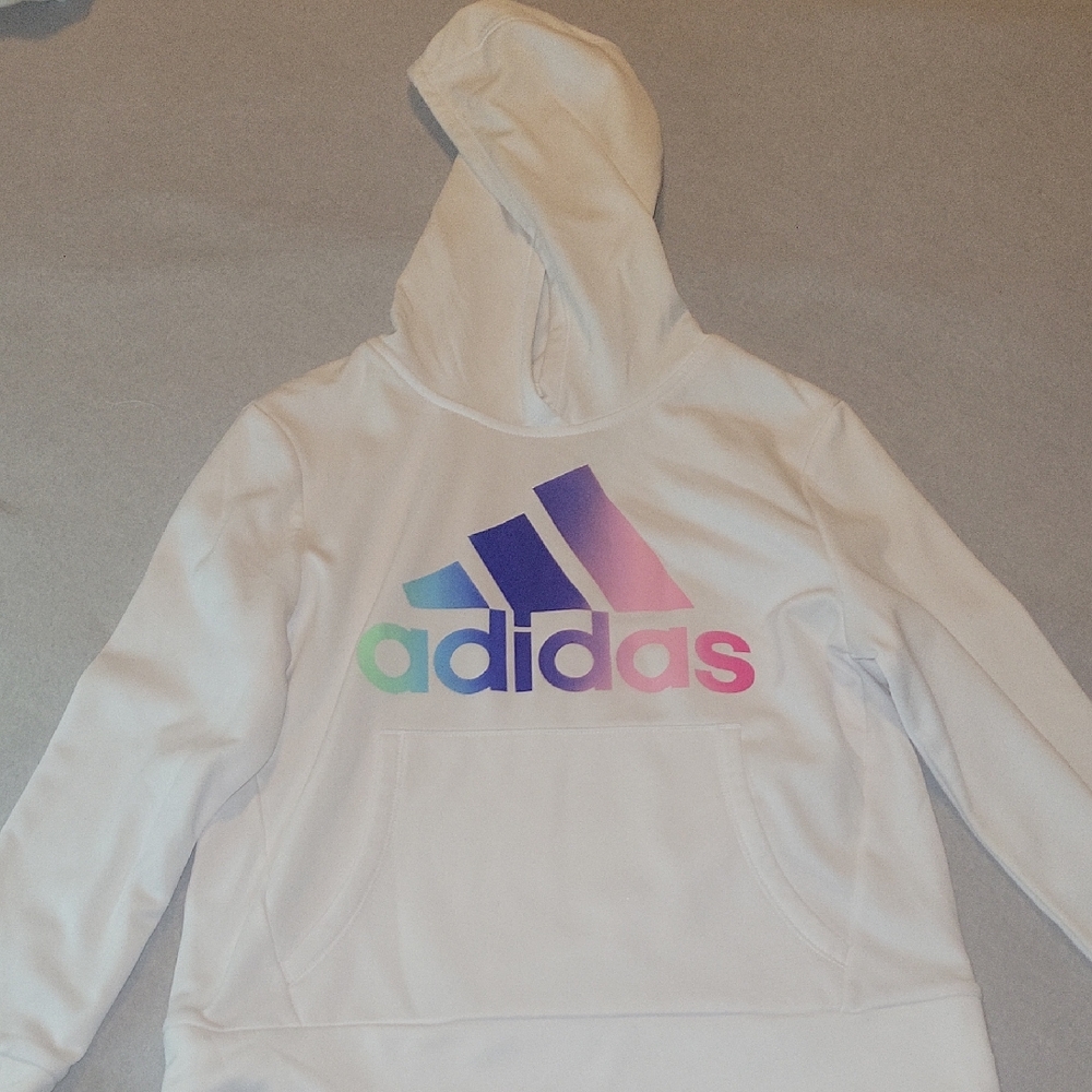 Adidas Kids Hoodie with Multicolor Logo Like New Worn Once